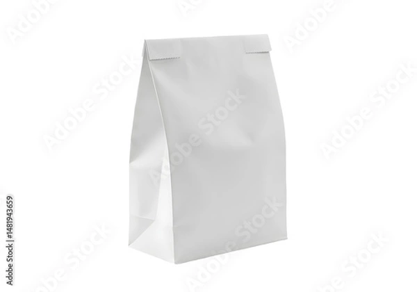 Fototapeta white paper bag isolated on transparent background Generative Ai.
