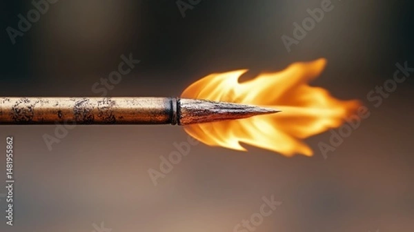 Obraz A flaming arrow hitting its target, with the flame expanding in slow motion.