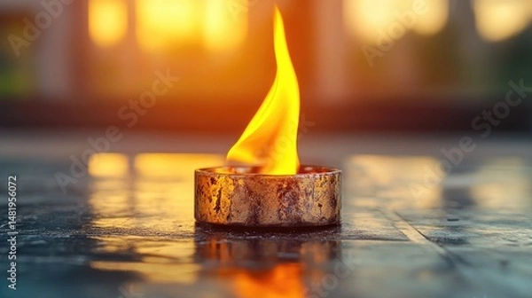 Obraz A flickering flame seen from a close-up, captured in slow motion as it grows and burns out.