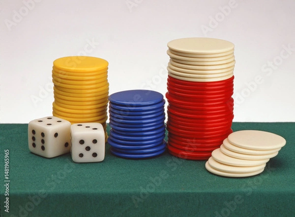 Obraz Poker game set and dices.