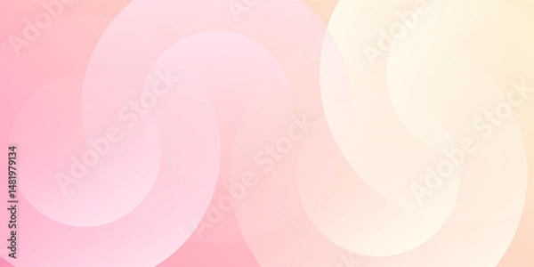 Fototapeta Minimalist banner background  pastel colorful  pink and yellow gradations. Circle effect style geometric simple abstract