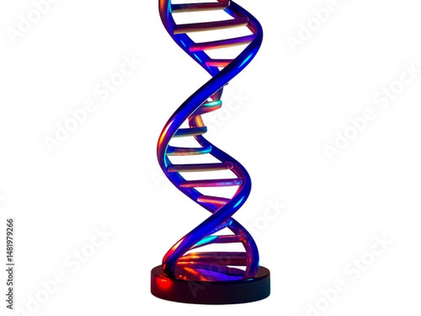 Obraz Glowing Blue DNA Helix PNG, Transparent Background, DNA, helix, medical