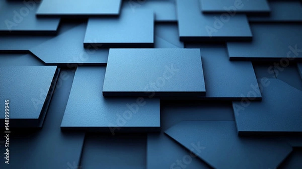 Fototapeta Abstract geometric background of overlapping dark blue squares. (1)