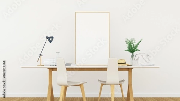 Fototapeta The interior relax space and decoration in condominium - 3D Rendering 