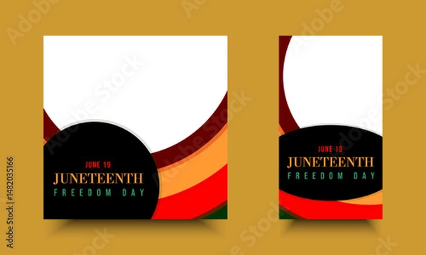 Fototapeta Juneteenth Freedom Day on June 19. Social Media design templates colorful circle ornaments for greetings, ads, motion