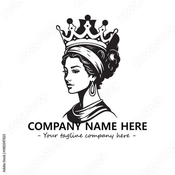 Fototapeta Head of queen logo company design vector illustration