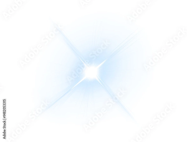 Fototapeta PNG Realistic overlay Sun Flare  Lens Glow — Optical Light Effects with Solar Bursts, Bokeh, PNG flash Shiny Sunbeams for Transparent Backgrounds Photographic Design