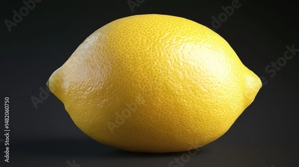 Fototapeta Fresh Whole Lemon on Dark Background – Citrus Fruit Close-Up