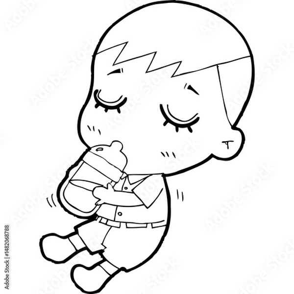 Fototapeta cute little thai student doodle, Illustration cartoon element hand drawn style
