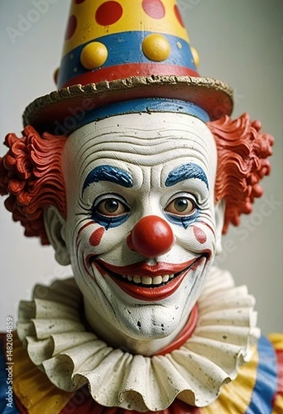 Obraz Clown statue on white background.