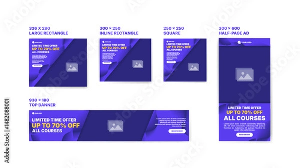 Fototapeta Web banner template for online course promotion
