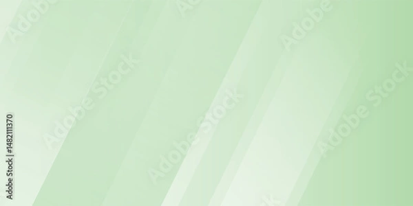 Fototapeta White abstract wide banner background with green geometric shapes. Minimal geometric. Modern futuristic concept. Suit for cover, header, business, presentation modern arts