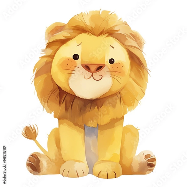Fototapeta Lion cute Jungle animal transparent for making stickers.