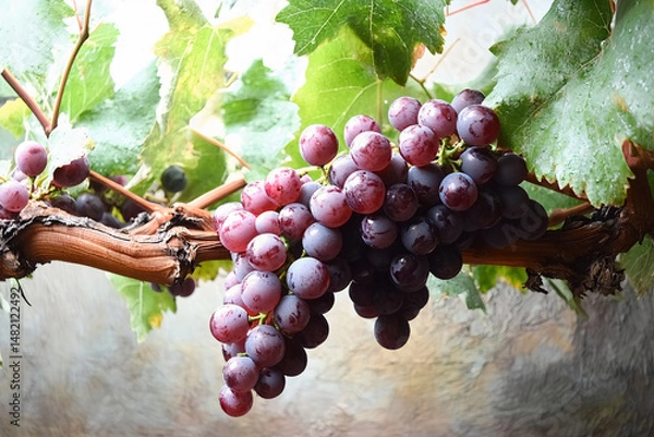 Obraz red wine grapes