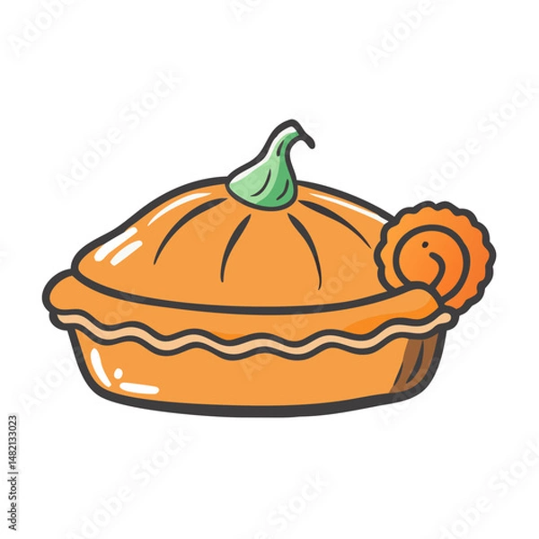 Fototapeta pumpkin pie icon, pumpkin pie vector illustration-simple illustration of pumpkin pie, perfect for pumpkin pie logos and icons