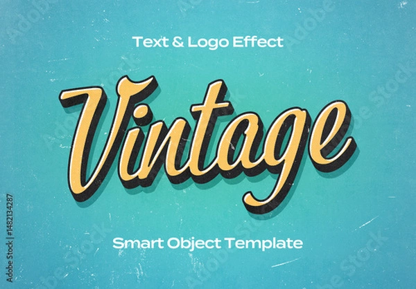 Fototapeta Vintage Retro Old Text Logo Style Effect Mockup Logotype Template Shape