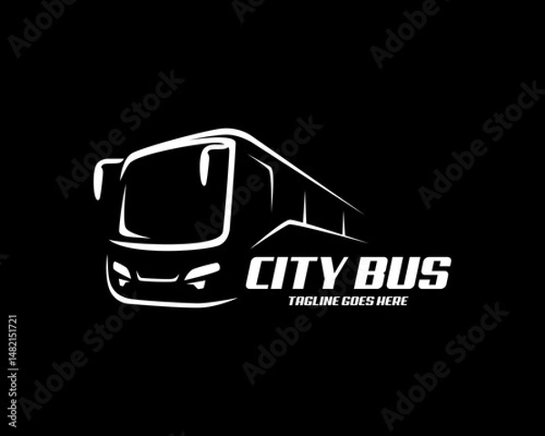 Obraz minimalist city bus transportation vector logo design