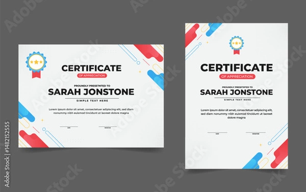 Obraz Colorful modern certificate template