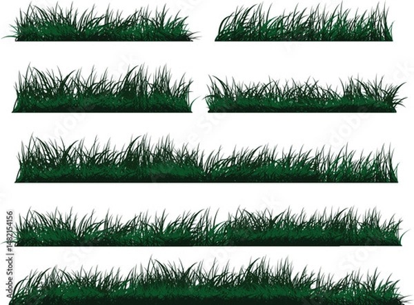 Obraz Set of Green Grass Isolated on transparent background.