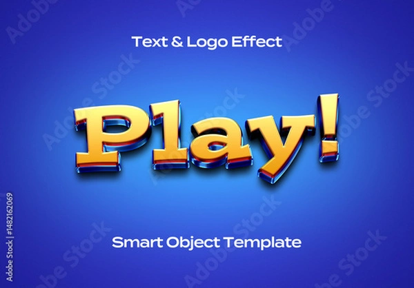 Fototapeta Game App Play Comics Text Logo Style Effect Mockup Logotype Template Shape