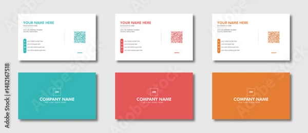Obraz Business card design template, modern simple clean professional minimalist visiting card design, corporate identity