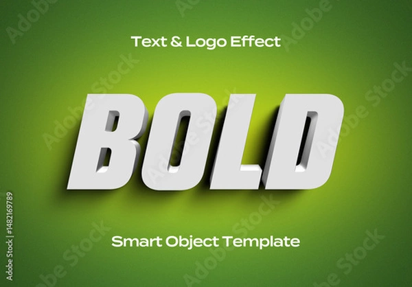 Fototapeta Bold 3D Text Logo Style Effect Mockup Logotype Template Shape