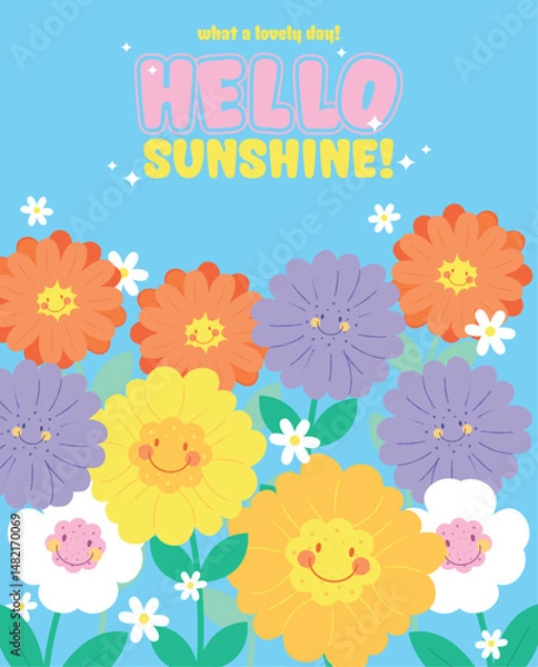 Obraz Smiling summer blooms light up the day, filling the air with joy and a burst of sunshine in every petal!