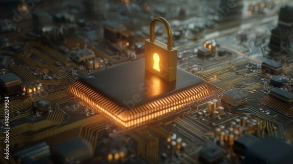 Fototapeta Exploring the Intricacies of a Secure Digital Realm with Robust Cybersecurity and Data Protection Strategies