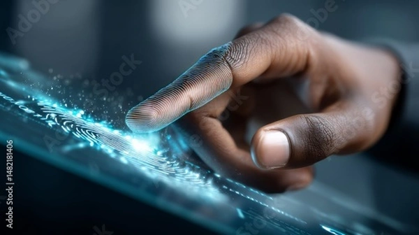 Fototapeta Exploring the Intersection of Fingerprint Technology and Digital Security in Today’s Cyber Landscape