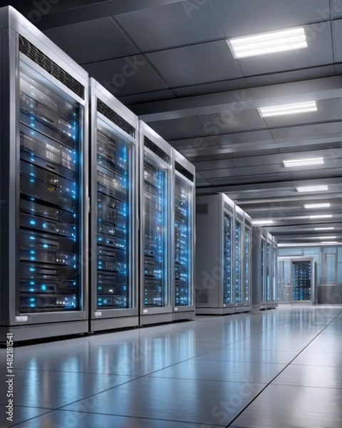 Fototapeta Exploring the Secure Digital Realm of Cybersecurity with Powerful Data Protection and Encryption Technologies