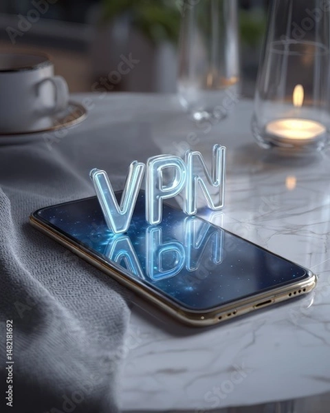 Fototapeta Exploring the Importance of VPN Technology on Your Smartphone for Increased Security and Privacy
