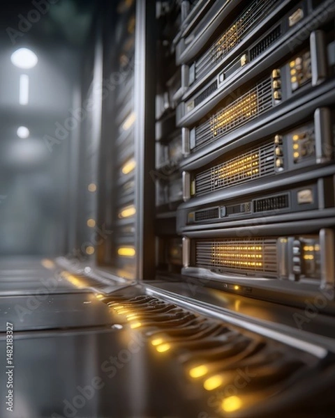 Fototapeta Exploring the Secure Digital Realm with State of the Art Computer Server Technology and Cybersecurity Measures