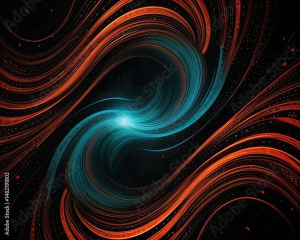Fototapeta Abstract background with swirling liquid paint and vibrant colors.