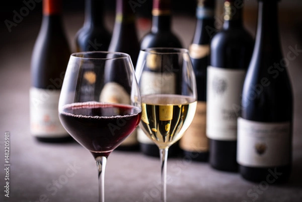 Fototapeta レストランでワインを飲む 