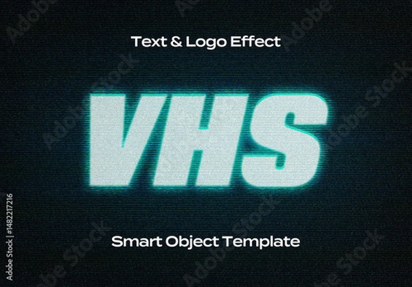 Fototapeta Screen Monitor TV VHS Display Text Logo Style Effect Mockup Logotype Template Shape