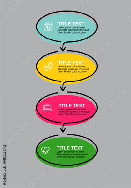 Fototapeta 4 steps infographic flowchart design template
