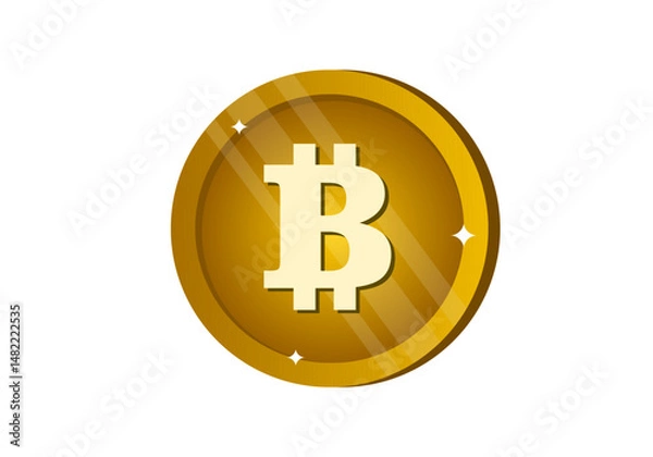 Obraz golden bitcoin sign