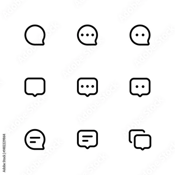 Obraz message chat speech bubble icon set design