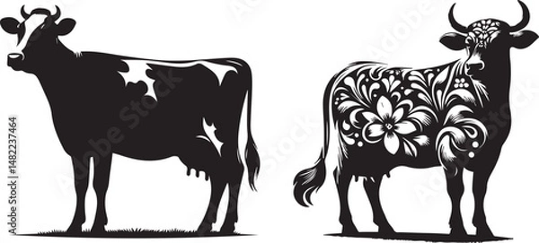 Obraz Cute Cartoon Cow Vector Illustration – Cow No 1