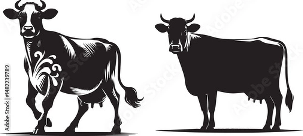 Obraz Adorable Farm Cow Cartoon Vector – Cow No 2