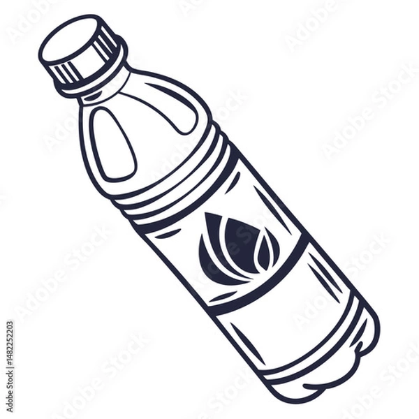Fototapeta water-bottle-vector-color image on white background