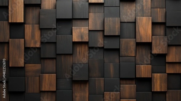 Fototapeta Wooden background. Seamless texture. 3D rendering.