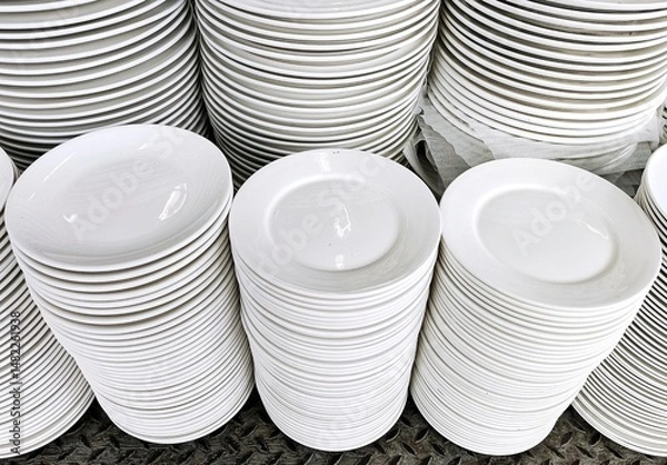 Obraz Stack of various Ceramic Mugs.