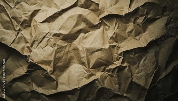 Fototapeta Crinkled kraft paper texture (1)