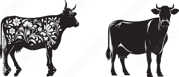 Obraz Charming Cartoon Cow Vector Illustration – Cow No 7