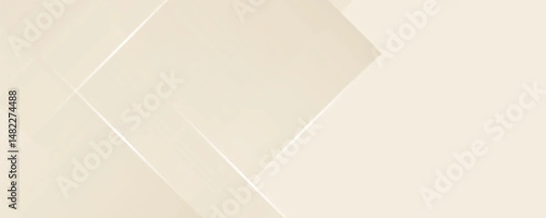 Fototapeta Abstract golden background with white and beige luxury glitter shapes. Golden lines luxury on cream color background. Gold elegant realistic paper cut style 3d. Vector illustration