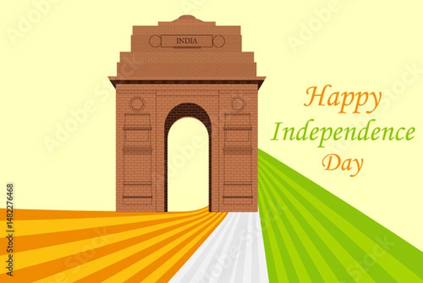 Fototapeta India Gate Glows with Patriotism. 78+ Years of Freedom and Unity. India will be celebrating 78th Independence Day on 15th.
