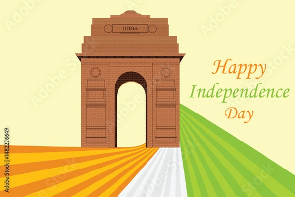 Fototapeta India Gate Glows with Patriotism. 78+ Years of Freedom and Unity. India will be celebrating 78th Independence Day on 15th.