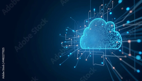Obraz Innovative Cloud Data Center Framework: Real-Time Analytics & Optimized Network Performance for Enterprises - Empty Space for Text