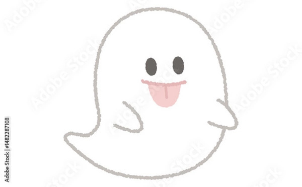 Fototapeta シンプルなオバケのかわいいイラスト